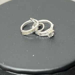 Vintage Silver Women's Ring Set Pendant Charm. Simple